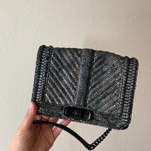 Rebecca Minkoff iridescent snake leather crossbody handbag indie sleaze